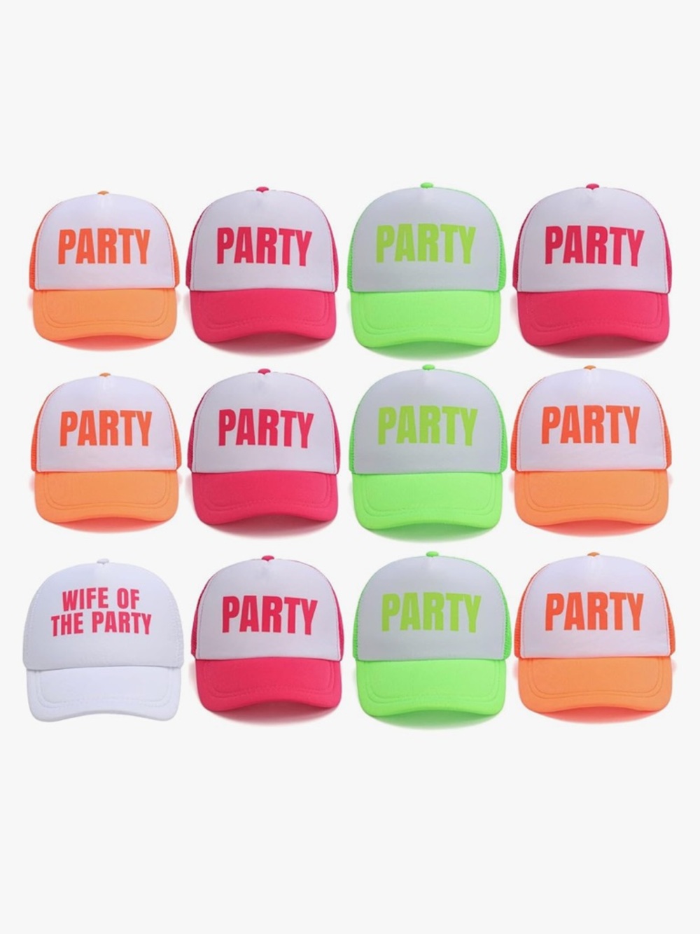 12 Neon Bachelorette Trucker Hats! Perfect for a night out/ bachelorette party.